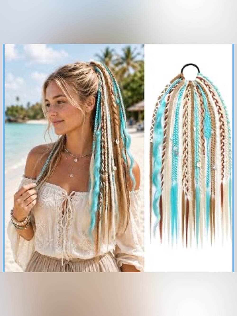18”Boho Dreadlock Ponytail Extension Full Volume for Festival Hair
20-Strand han